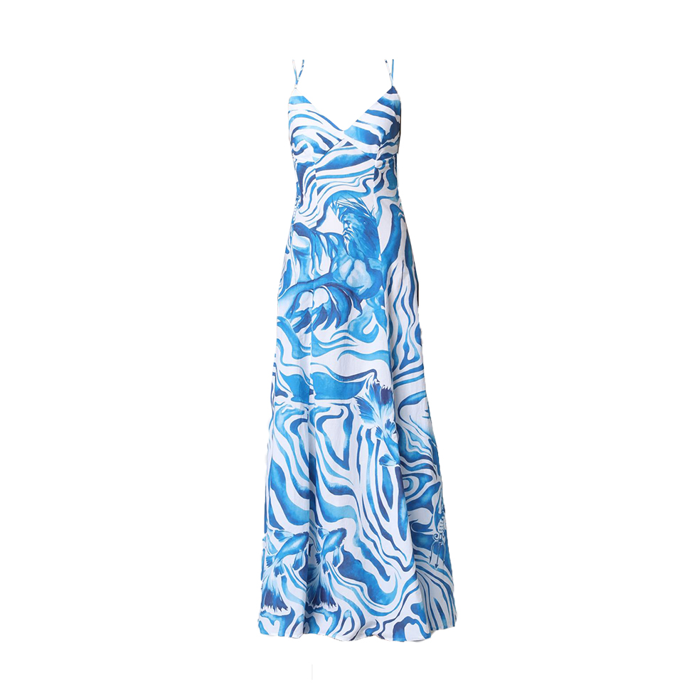 Maxi φόρεμα με καλοκαιρινό print