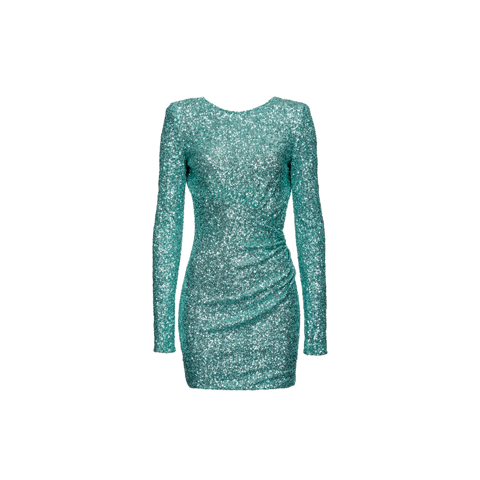 Mini φόρεμα με τιρκουάζ παγιέτα