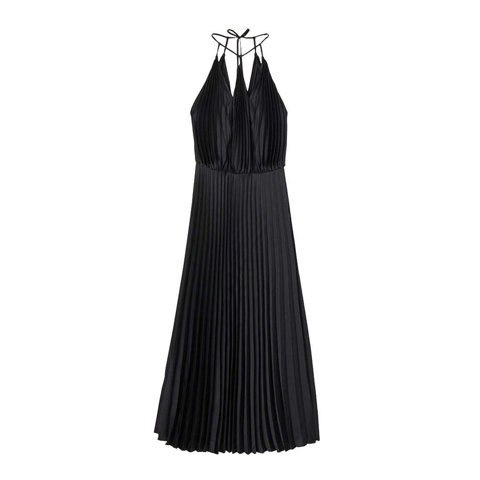 Μαύρο, πλισέ φόρεμα