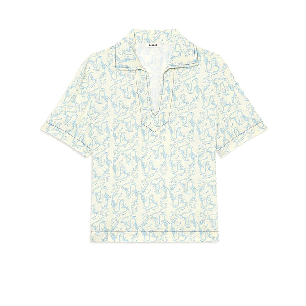 Κοντομάνικο πουκάμισο με sailor print