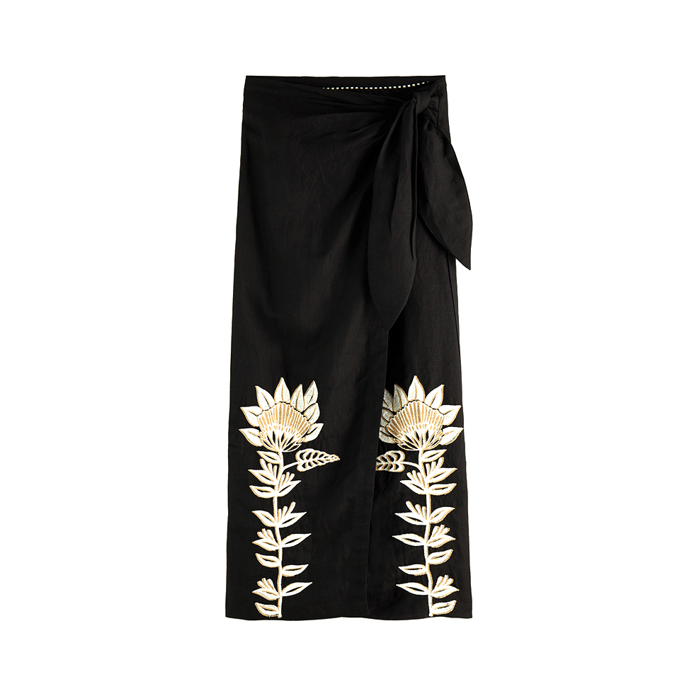 Μαύρη φούστα με κέντημα 