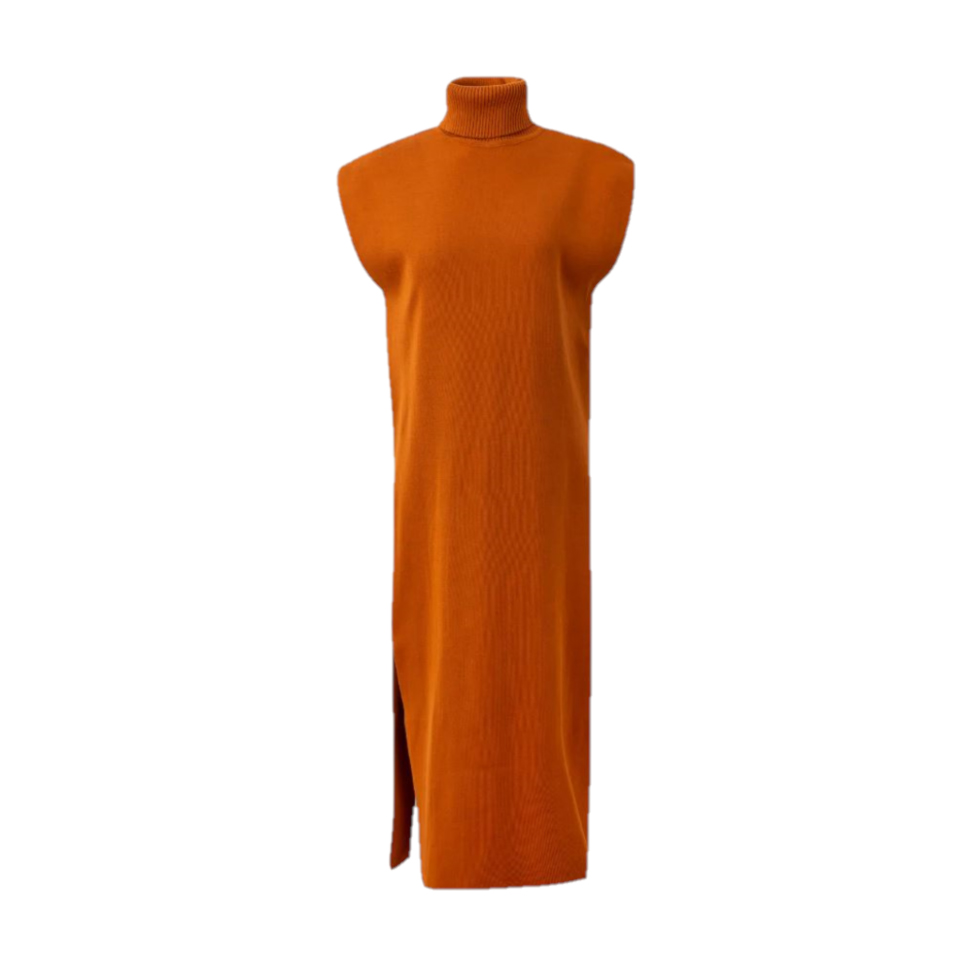 Πορτοκαλί αμάνικο πλεκτό φόρεμα, Ιοanna Kourbela