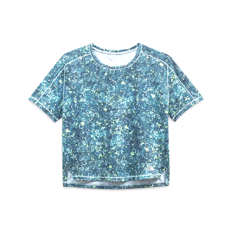 Μπλε crop top με print
