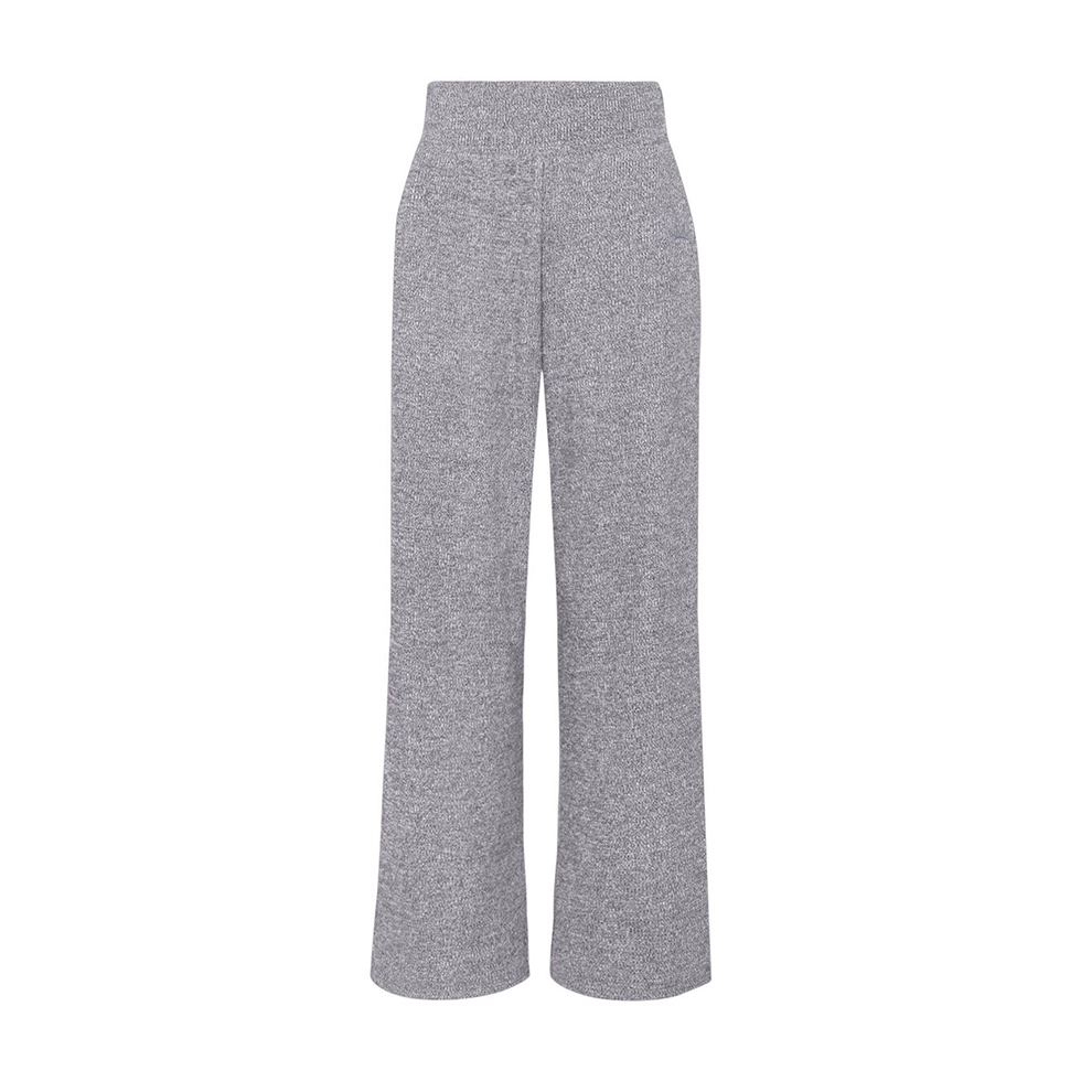 Γκρι rib παντελόνι σε χαλαρή γραμμή
