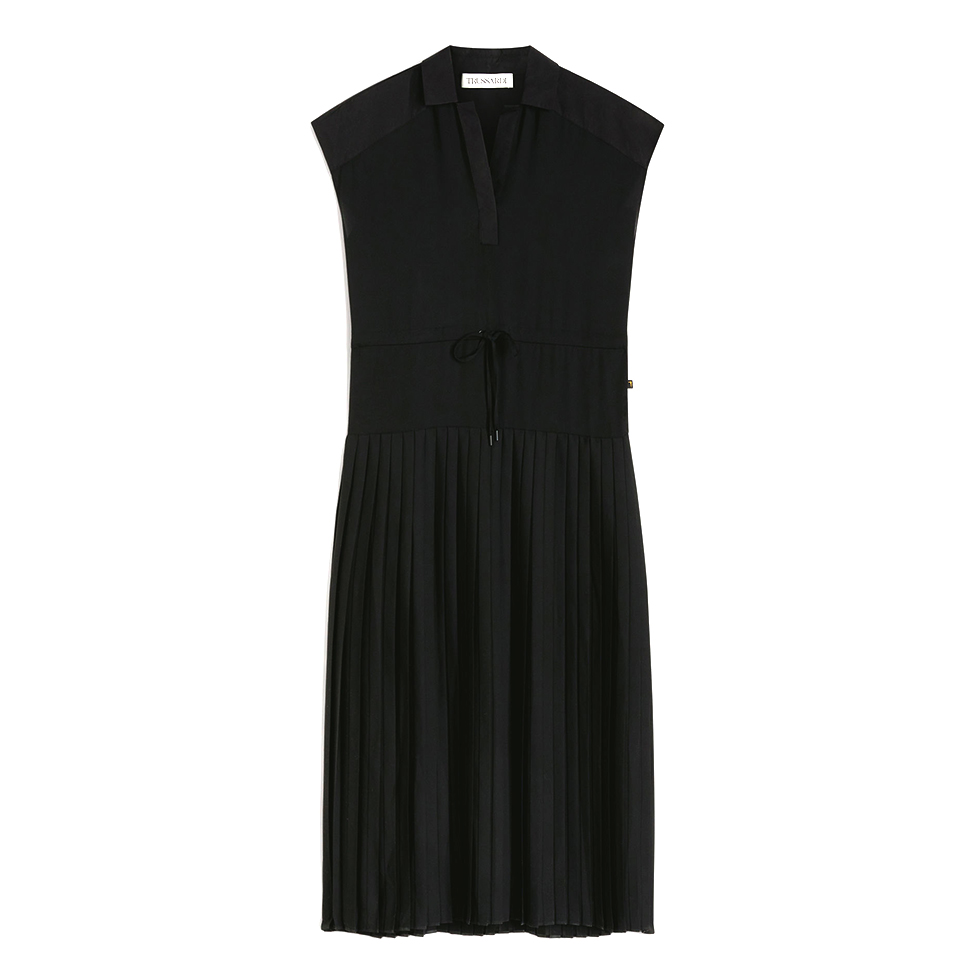 Black, pleated dress