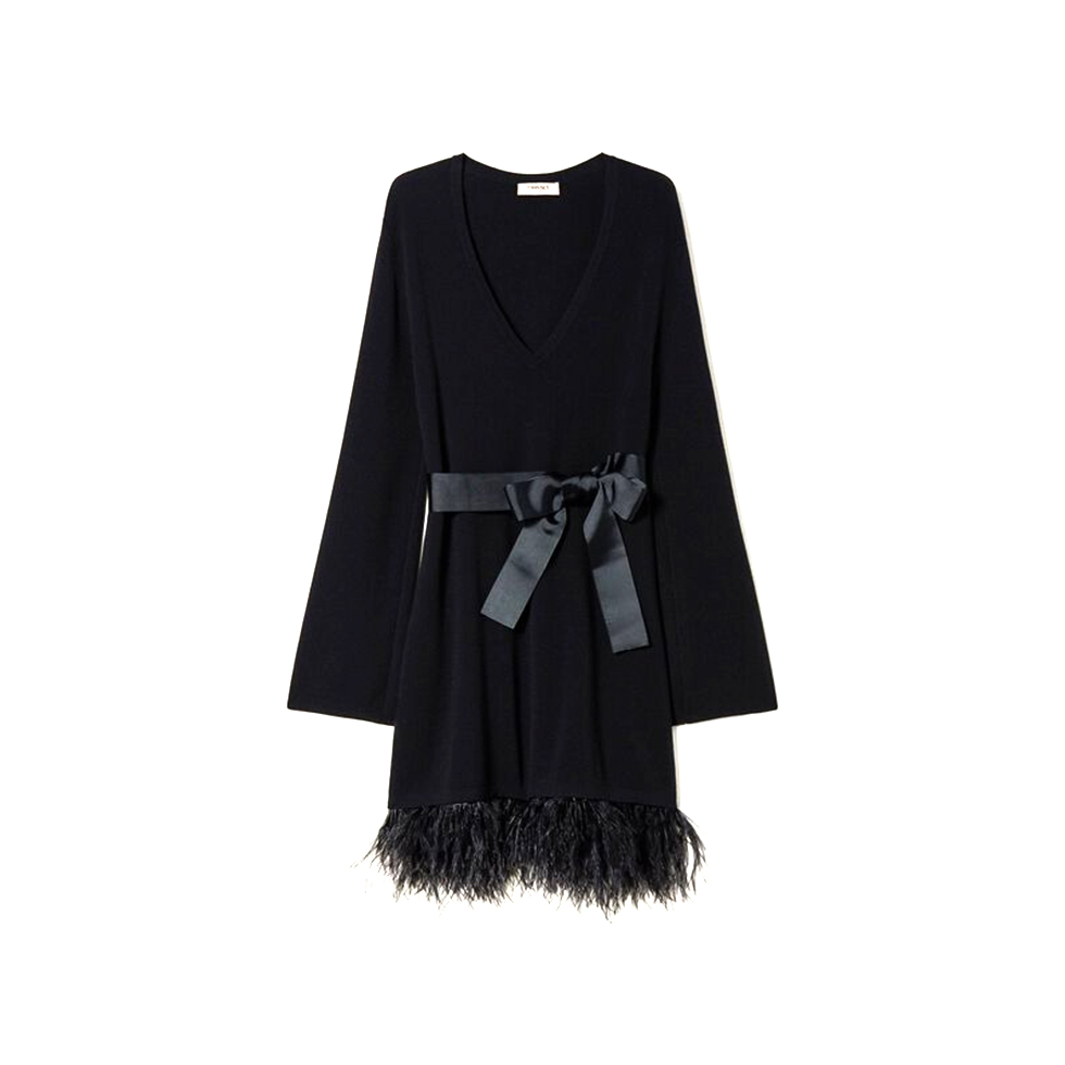 Μαύρο φόρεμα με φτερά