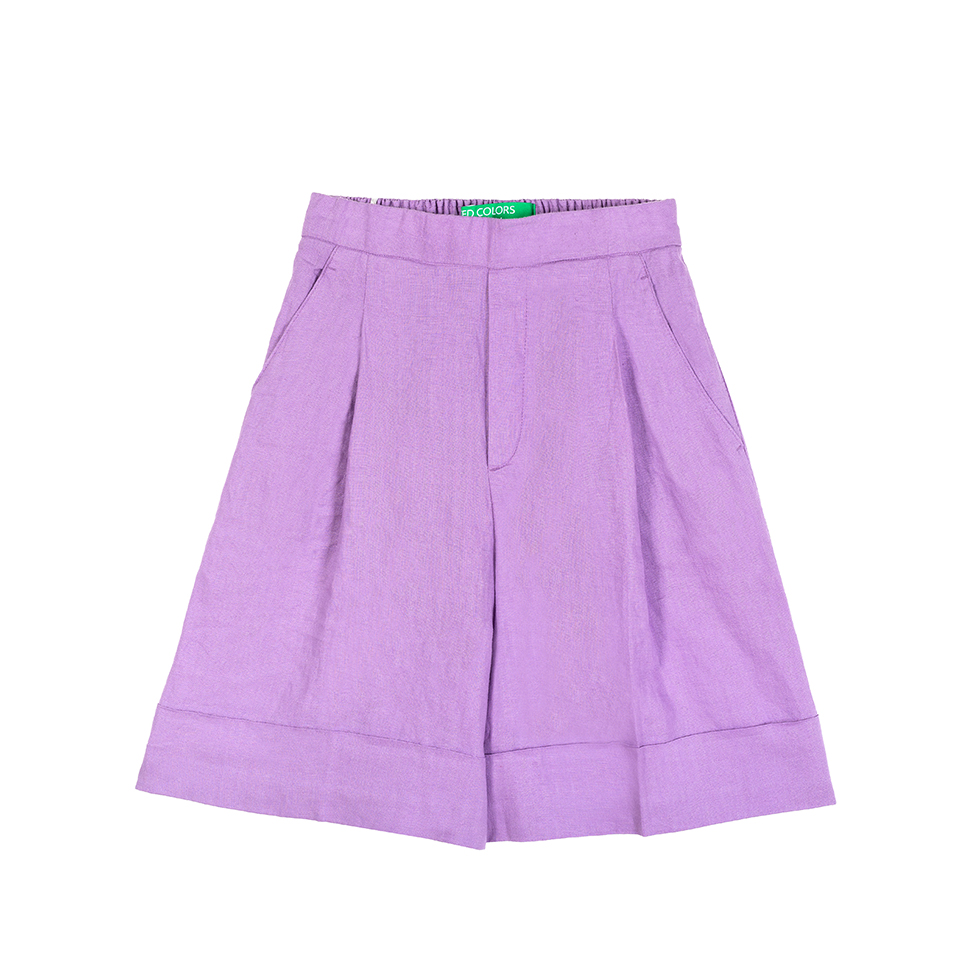 Μοβ, λινή βερμούδα 