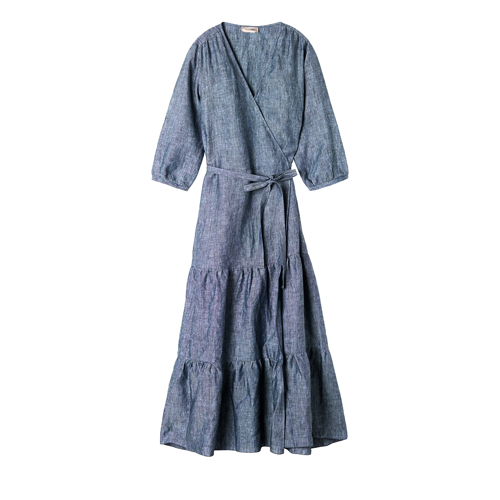 Line, wrap dress with ruffles